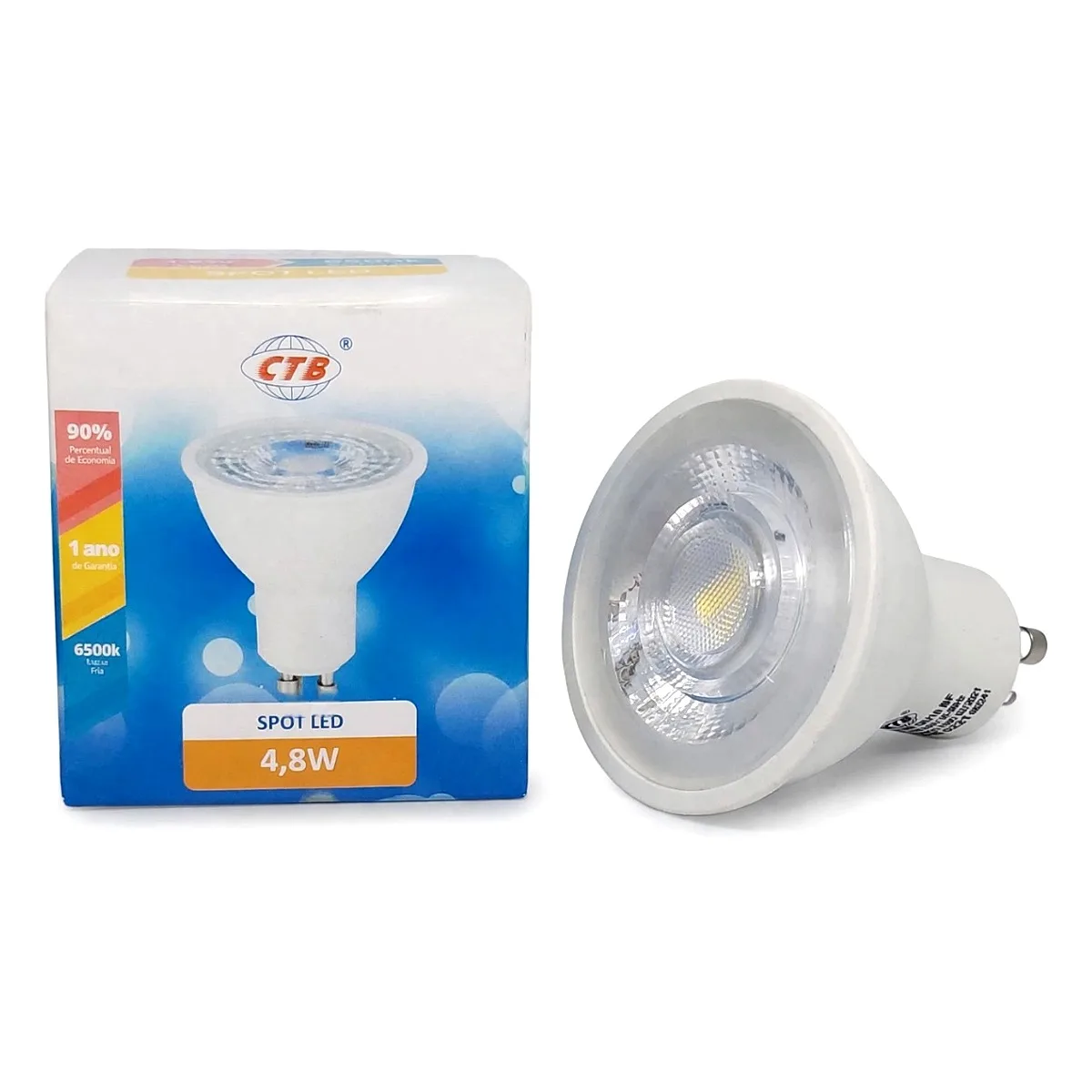 Spot LED CTB 4,8W 6500K Quadrado Brilhante Spot LED CTB 4,8W 6500K luz branca quadrada para embutir na Led Maricá RJ.