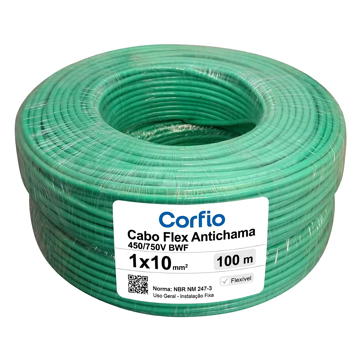 Rolo de Fio Corfio 10mm | 100 Metros - verde Rolo de Fio Corfio 10mm | 100 Metros - verde — Led Maricá