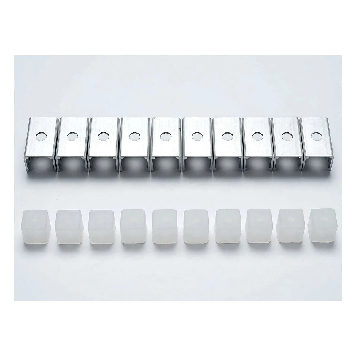 Kit Acessórios para Perfil Flexível 10x10mm MLed Kit acessórios MLed para perfil flexível 10x10mm com 10 presilhas e 10 tampas na Led Maricá RJ.