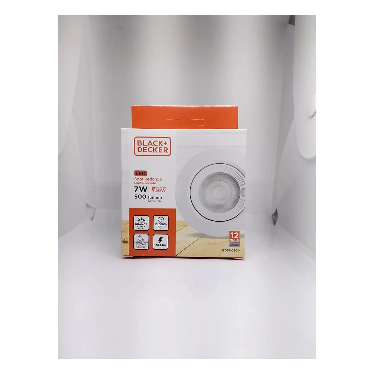 Spot LED Redondo 7W Black Decker 6500k Spot LED 7W Black Decker redondo branco frio 6500k para embutir na Led Maricá RJ.