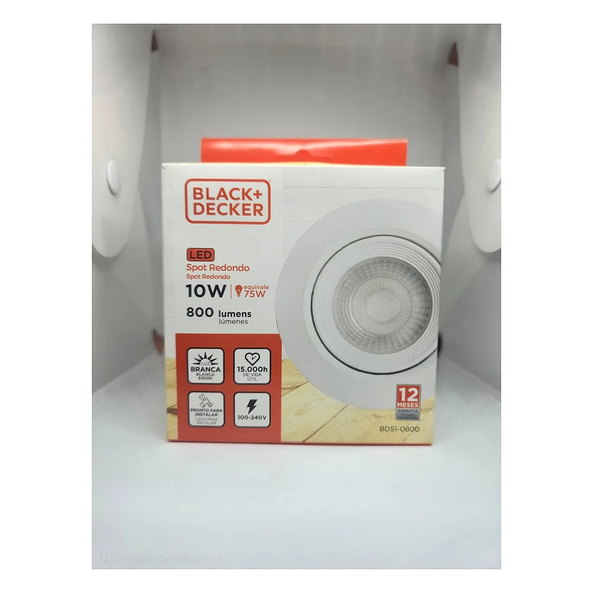 Spot LED Redondo 10W Black Decker 6500K Spot LED redondo 10W Black Decker 6500K luz branca em Maricá RJ.