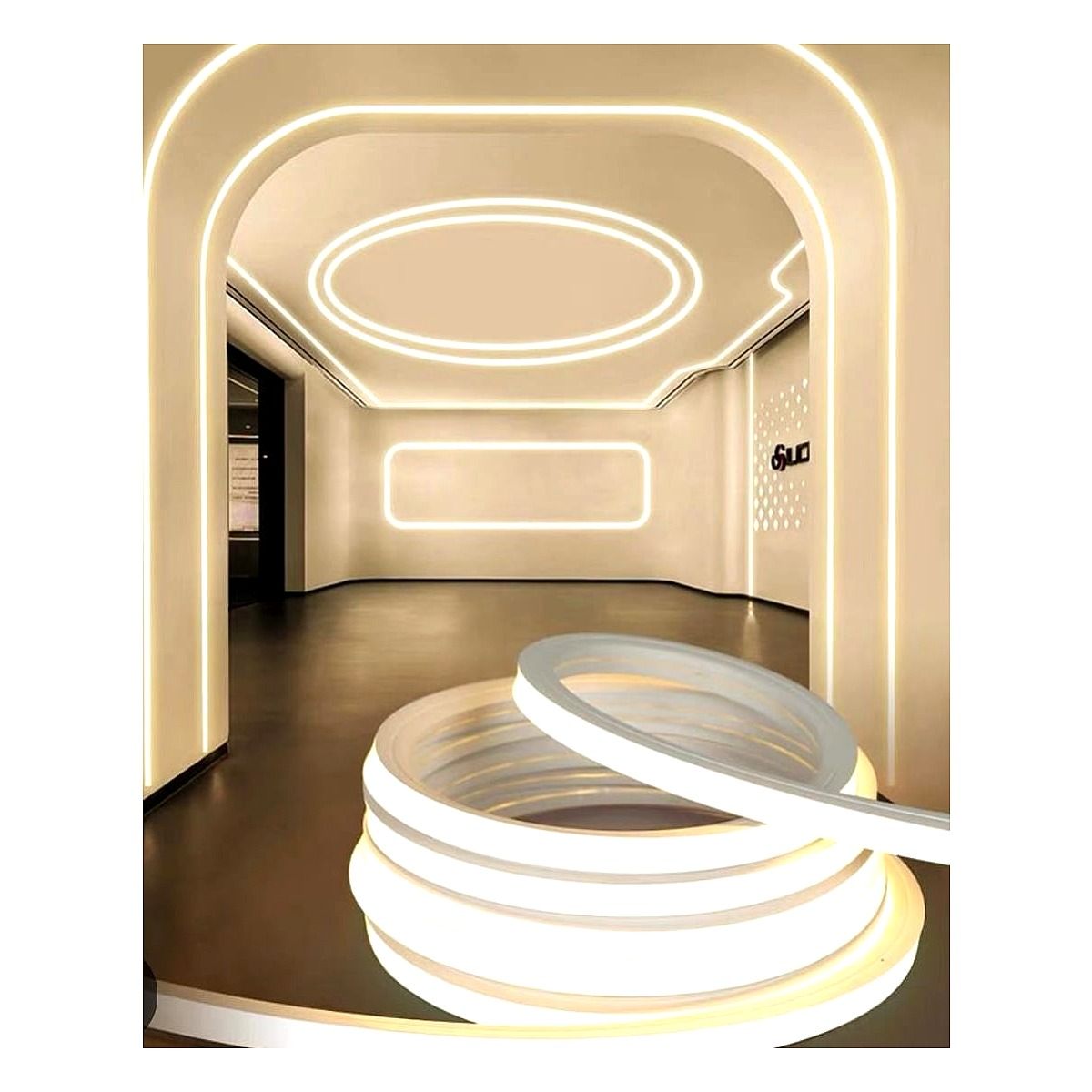 Perfil Flexível Embutir de Silicone Direta na Rede 127V | Metro 10W/M - 3000k 120Leds/M 2