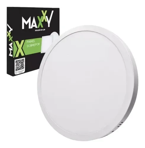 Painel Sobrepor LED Redondo 18W Maxxy 6500K Painel de LED redondo sobrepor 18W Maxxy luz branca 6500K para iluminação residencial na Led Maricá RJ.