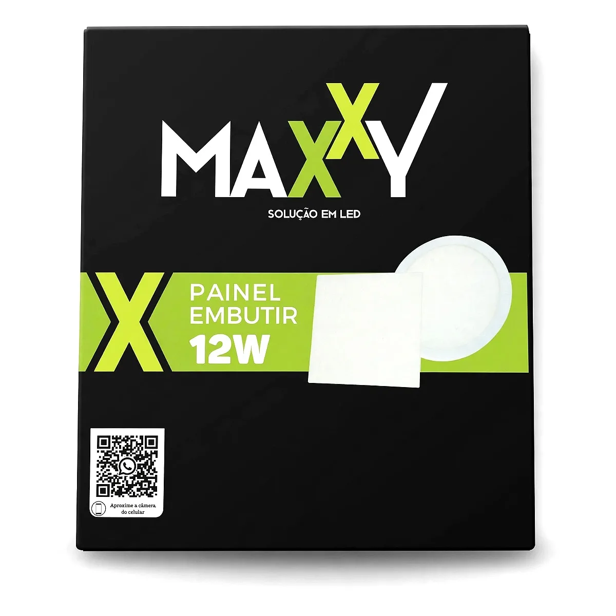 Painel LED Maxxy de Embutir 12W 3000K Quadrado Painel Maxxy Embutir 12W 3000K branco quente para iluminação residencial na Led Maricá RJ.