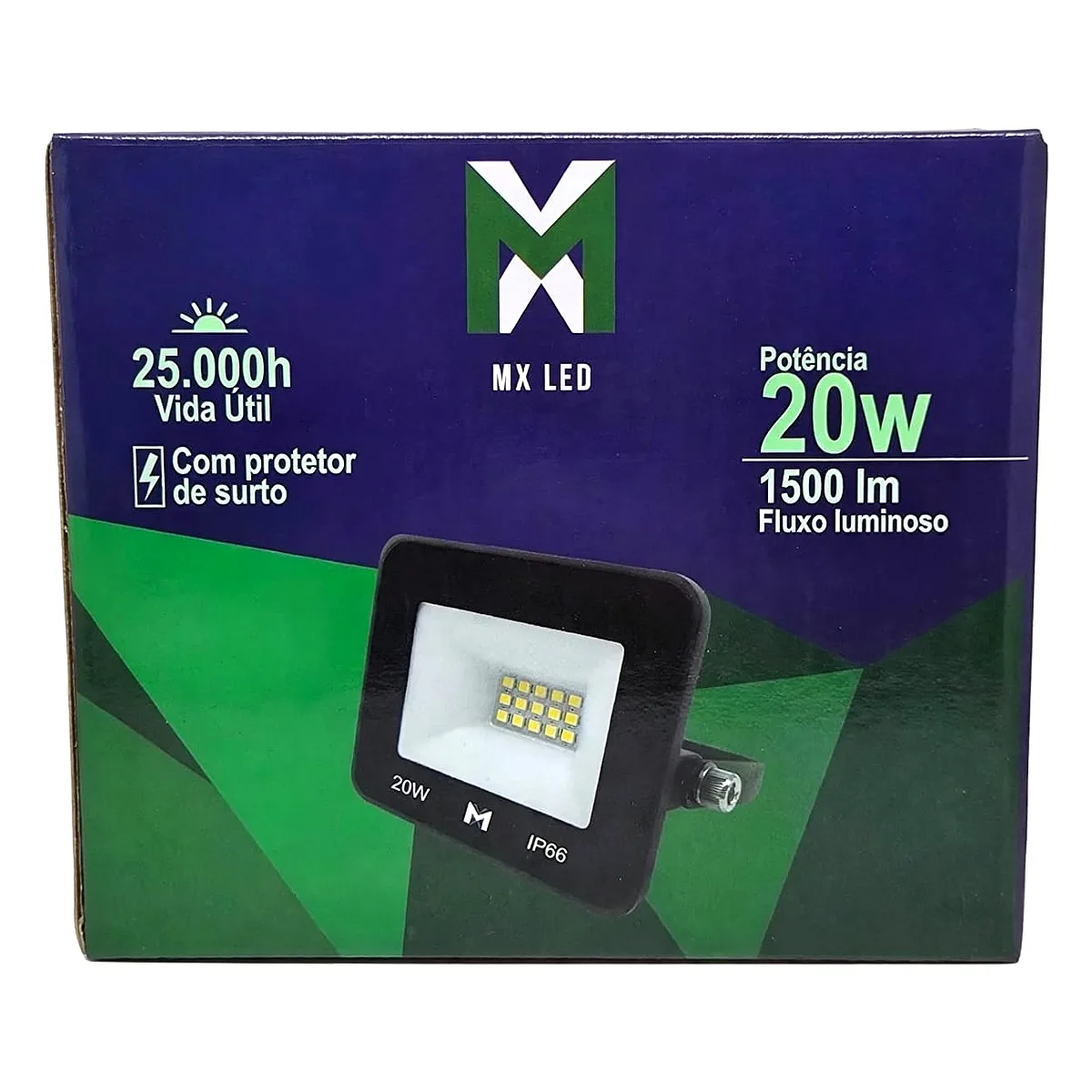 Refletor LED 20W MX Led 6500K Branco Frio Refletor LED 20W MX Led bivolt luz branca 6500K para iluminação externa na Led Maricá RJ