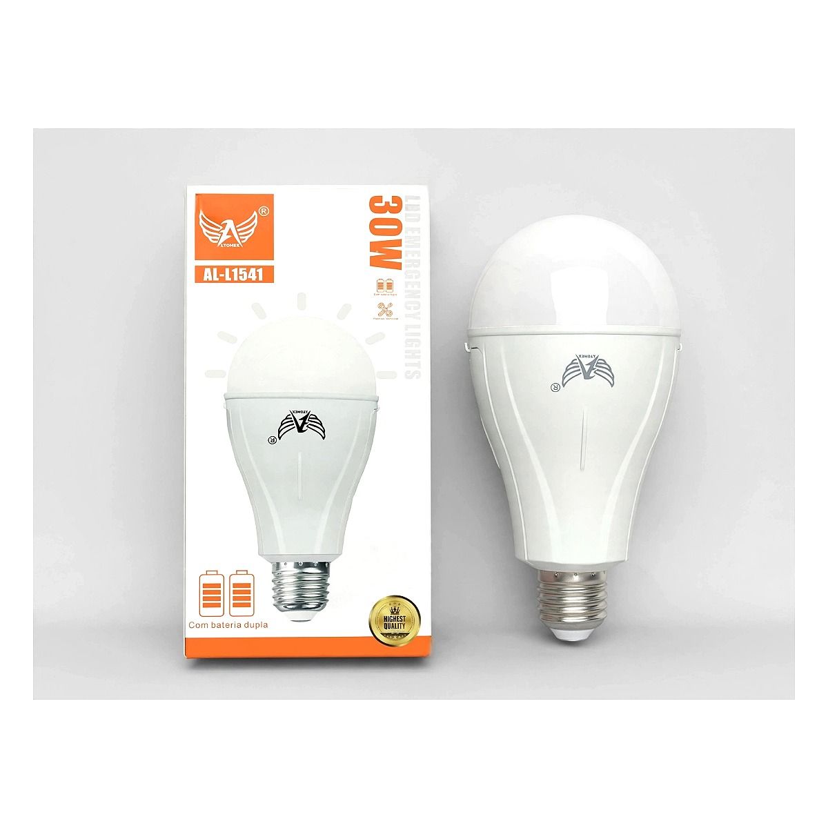Lâmpada de Emergência 30W - 6500 C/Bateria Dupla