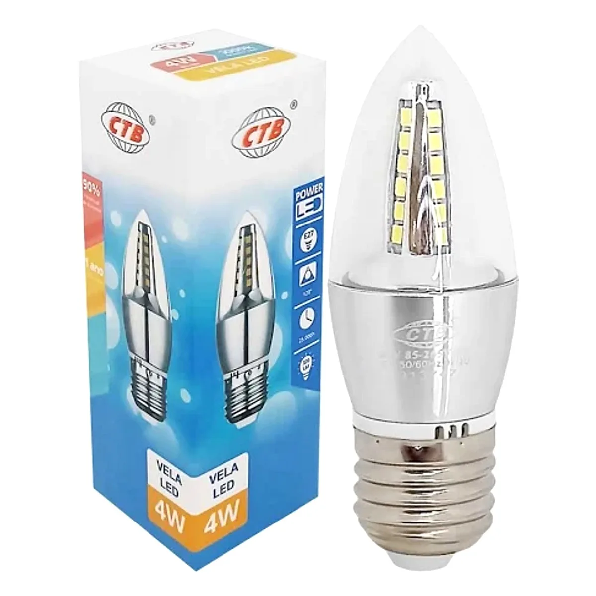 Lâmpada LED Vela Transparente 4W E27 3000K CTB Lampada LED vela transparente 4W E27 3000K CTB em Marica RJ