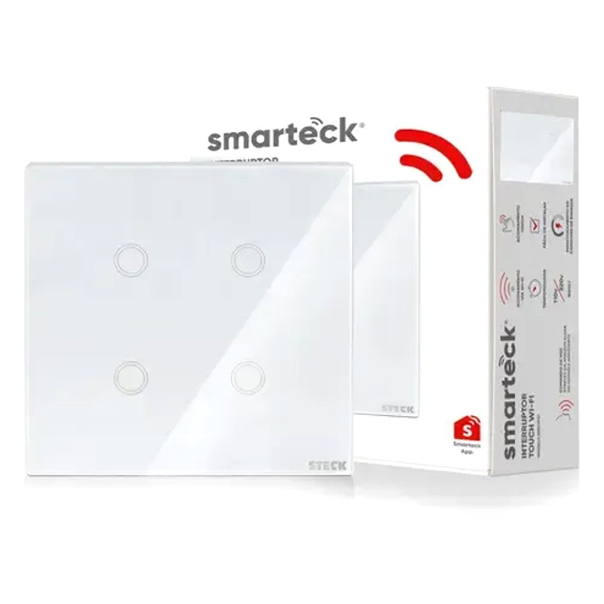 Interruptor 4 Touch Wi-Fi - Branco