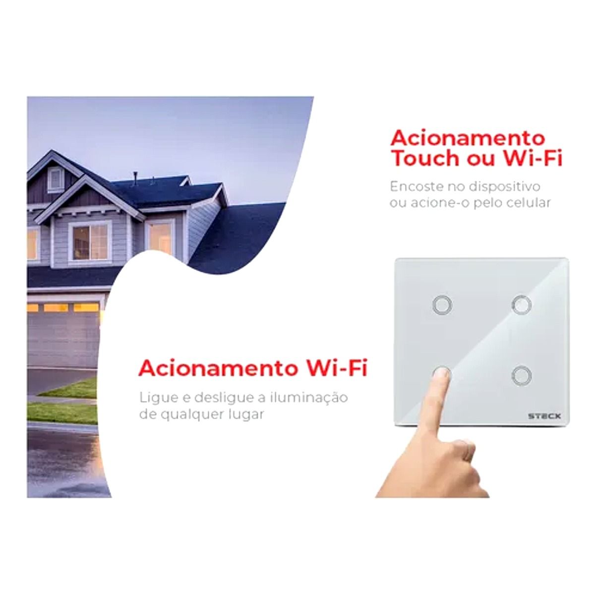 Interruptor 4 Touch Wi-Fi - Branco 2