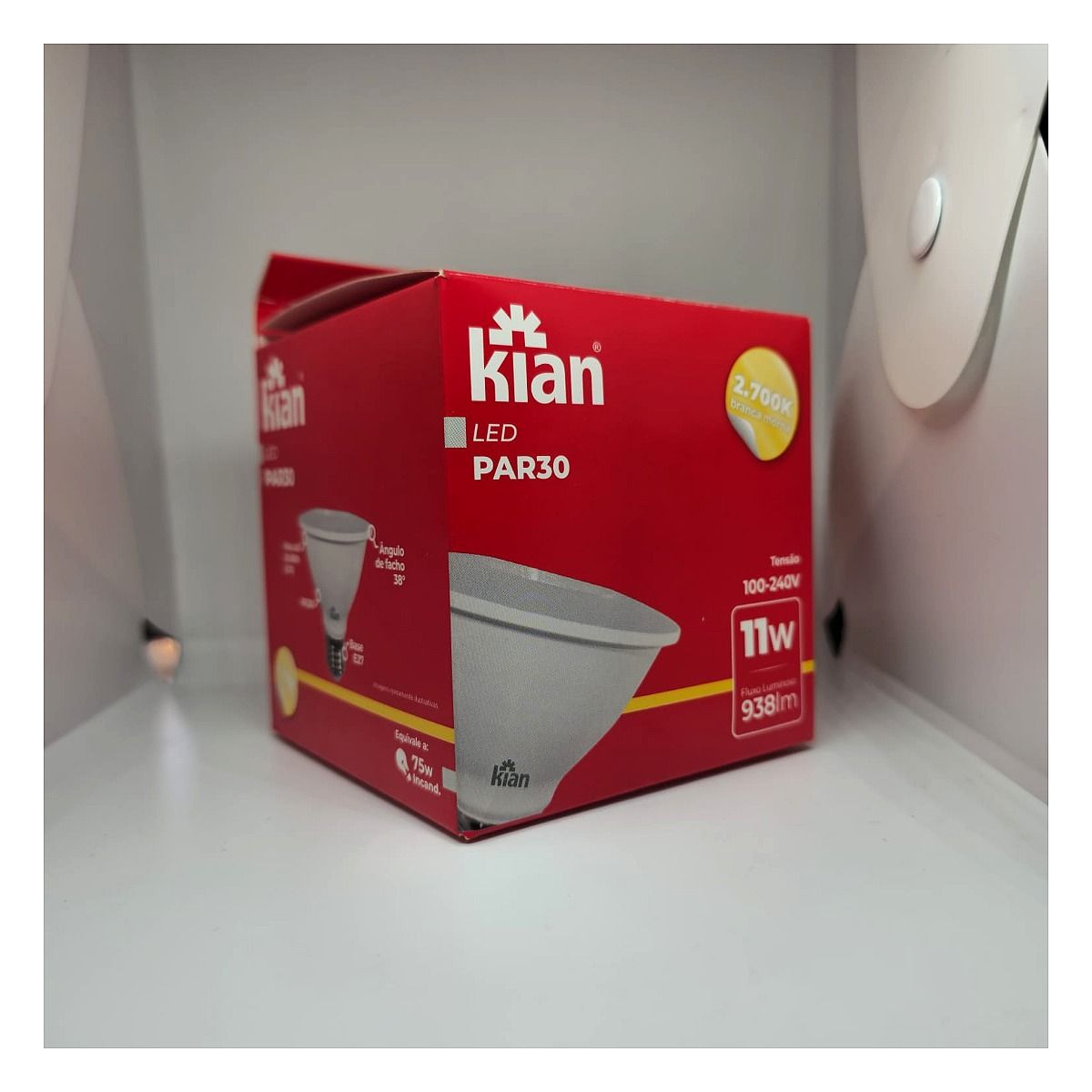 Lâmpada LED PAR30 11W 2700K Kian luz quente bivolt em Maricá RJ na Led Maricá