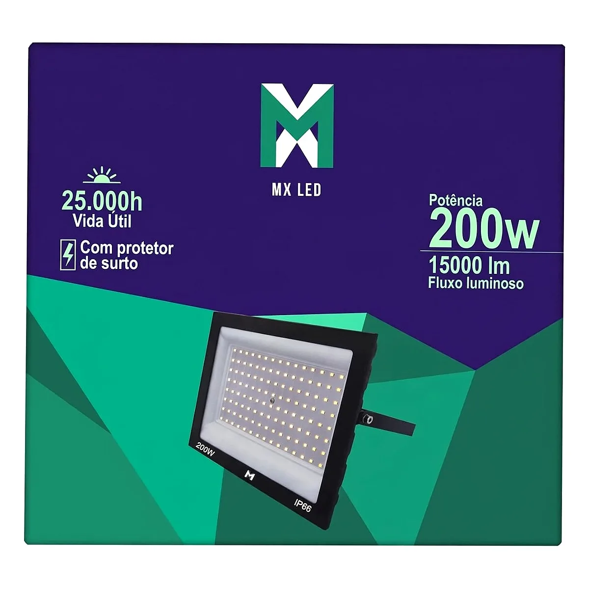 Refletor 200W MX Led Verde Refletor LED 200W luz verde MX Led para iluminação externa em Maricá RJ.