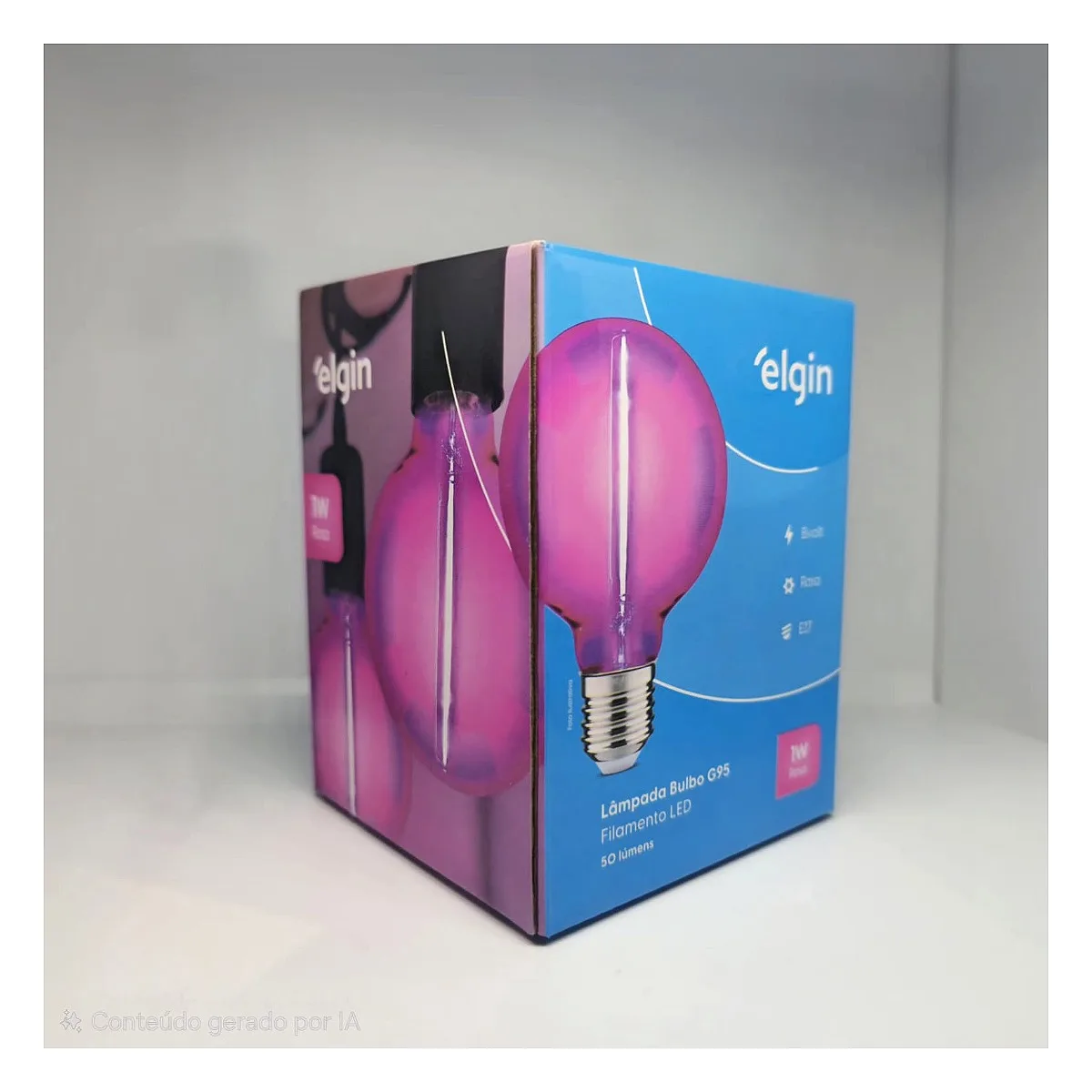 Lâmpada Filamento LED G95 1W Rosa Elgin Lâmpada Bulbo G95 Filamento LED 1W Rosa Elgin na loja Led Maricá RJ