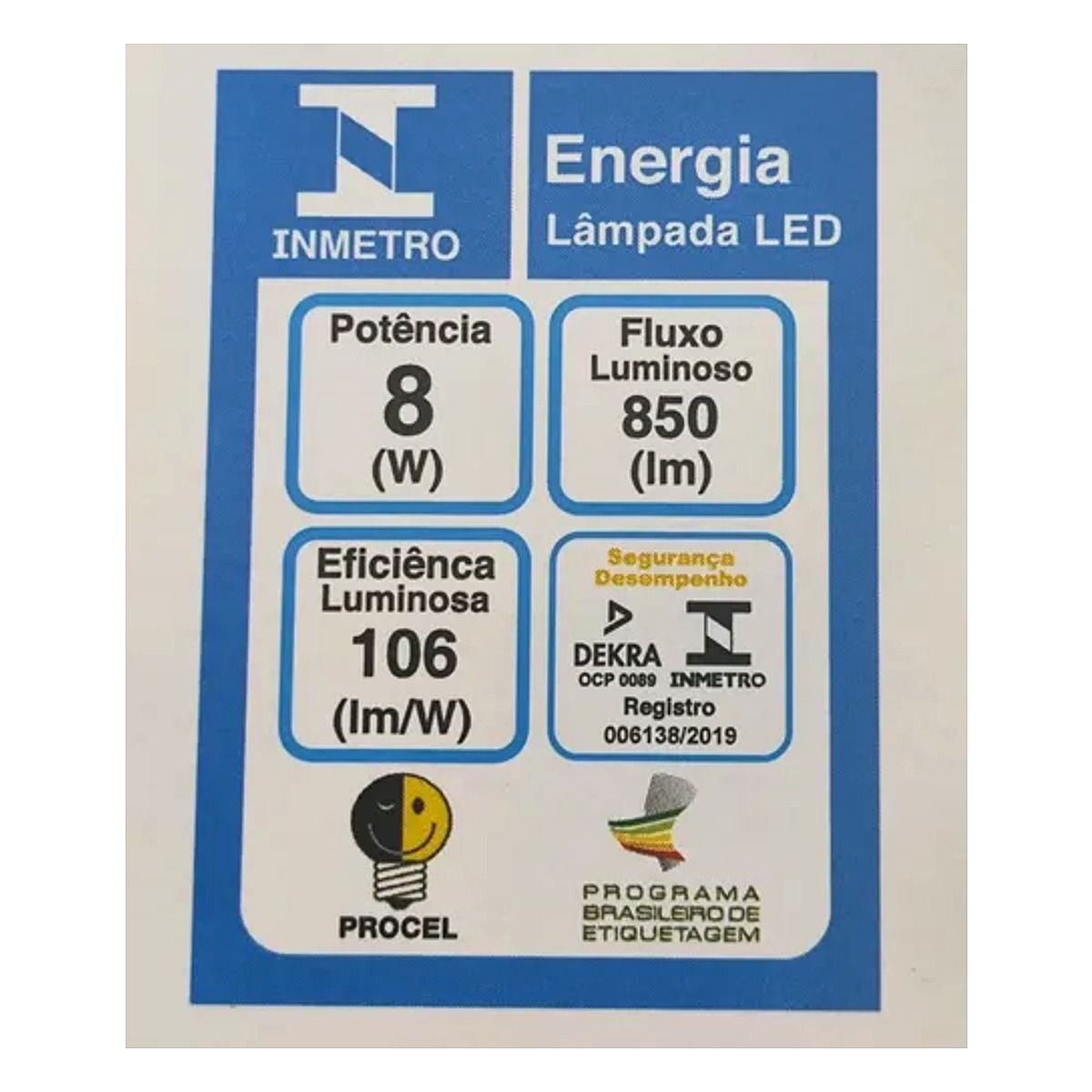 Lampada LED 8W Lemca A55 base E27 branca bivolt para residencias em Marica RJ