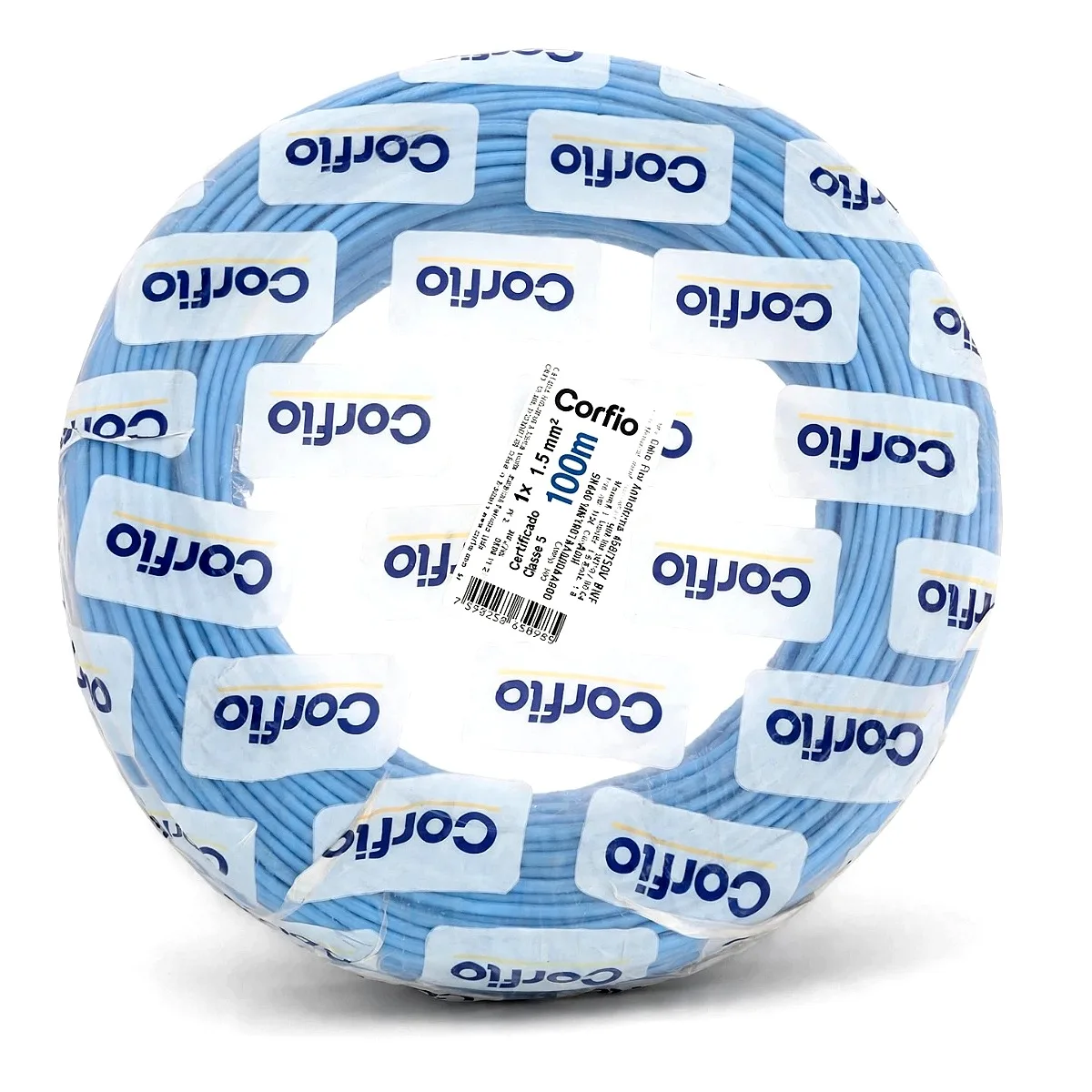Cabo Flexível Corfio 1,5mm Azul - Rolo 100m Rolo de cabo flexível 1,5mm azul Corfio 100 metros para instalações elétricas na Led Maricá RJ.