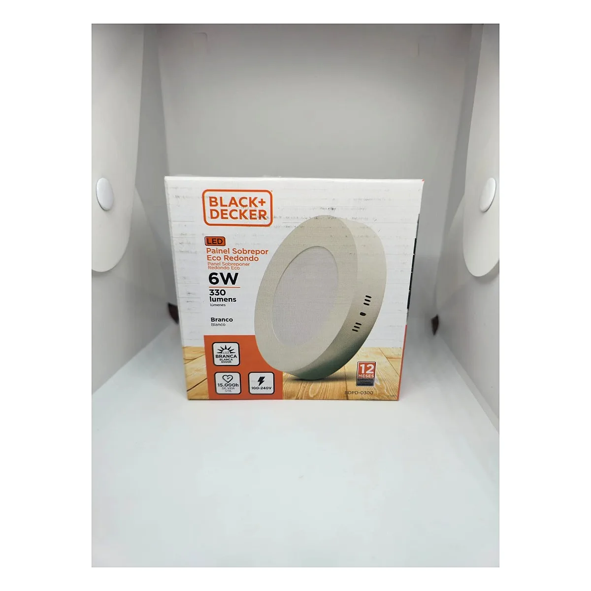 Painel LED Black Decker Sobrepor Redondo 6W 6500K Painel LED Black Decker sobrepor redondo 6W 6500K luz branca Led Maricá RJ