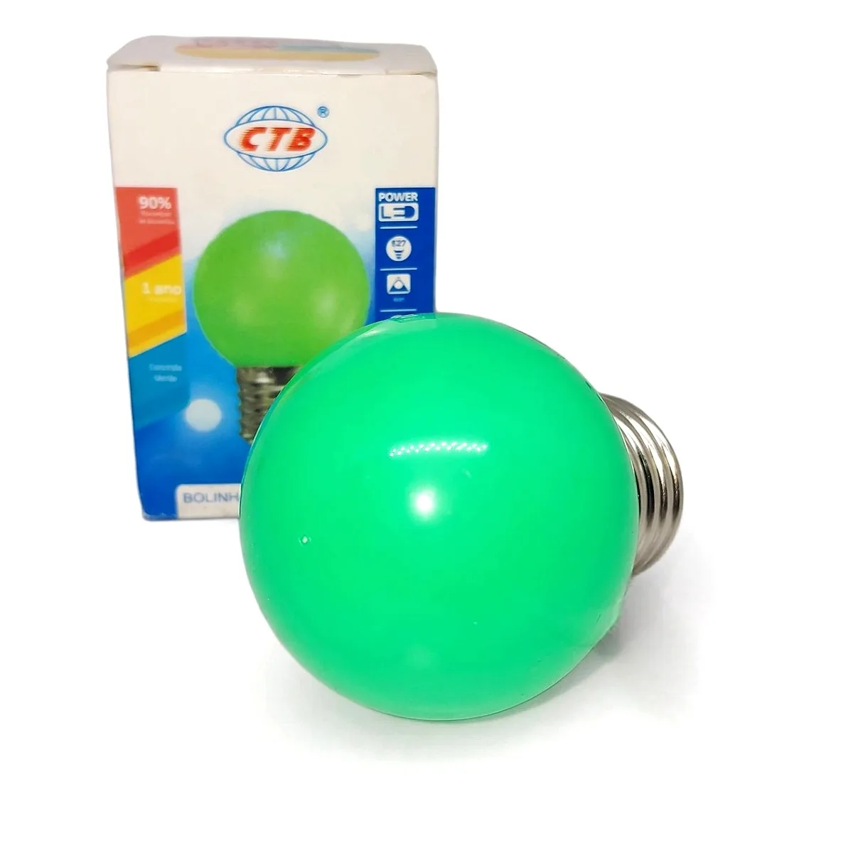 Lâmpada Bolinha LED Colorida 1W CTB Verde Lâmpada Bolinha LED 1W CTB verde 127V soquete E27 para decoração na Led Maricá Rio de Janeiro.