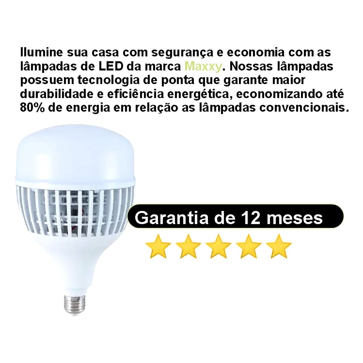 Lampada LED 100W Maxxy base E27 branca potente para grandes ambientes em Marica RJ