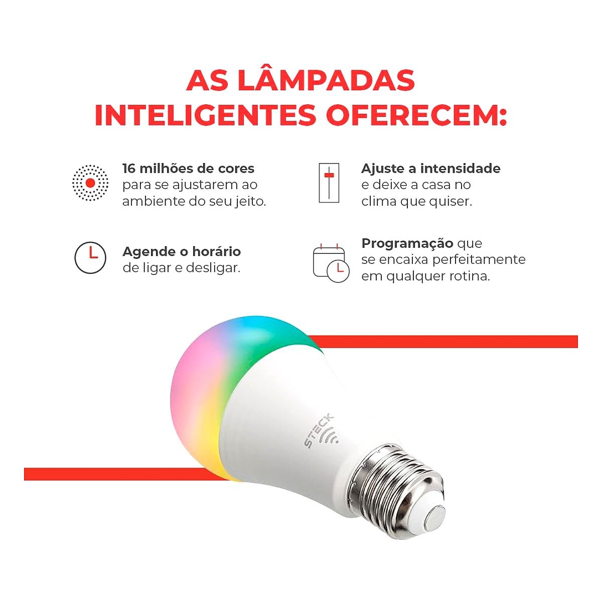 Lâmpada Led RGBW Wi-Fi 7W 2