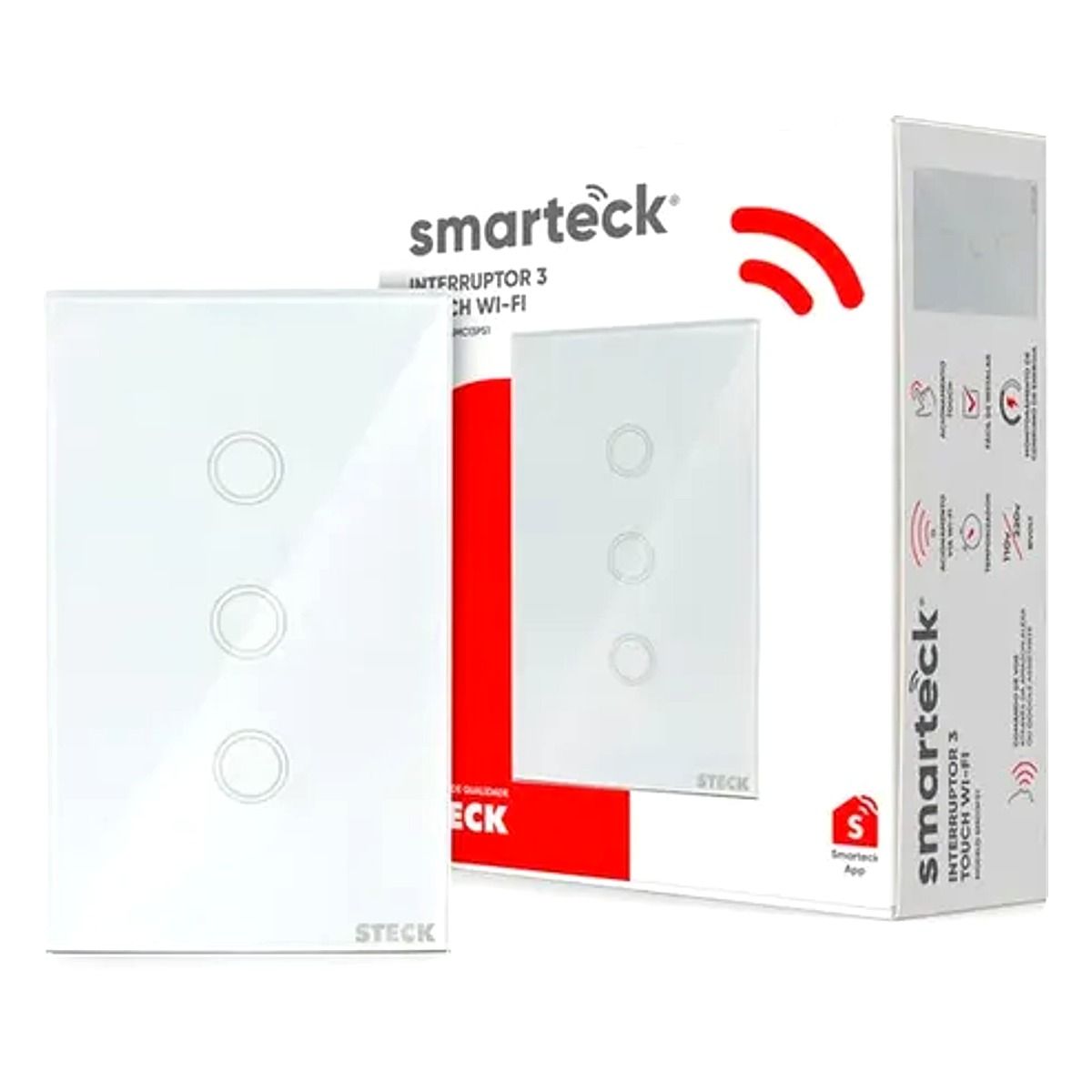Interruptor 3 Touch Wi-Fi - Branco