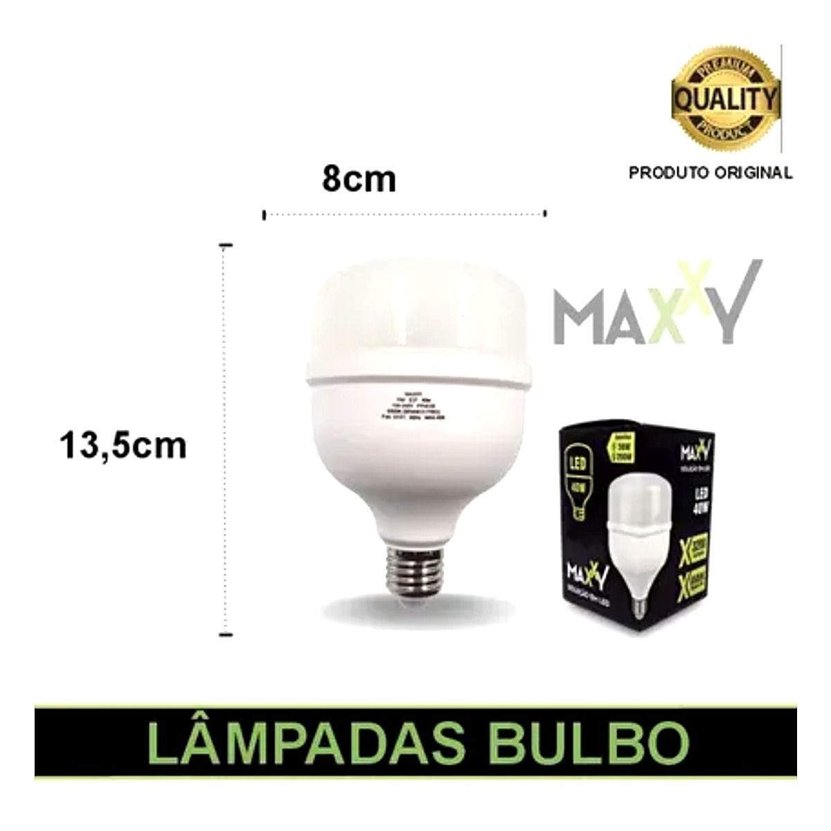 Lâmpada LED 40W Maxxy base E27 branca potente para comércio e residência na Led Maricá RJ