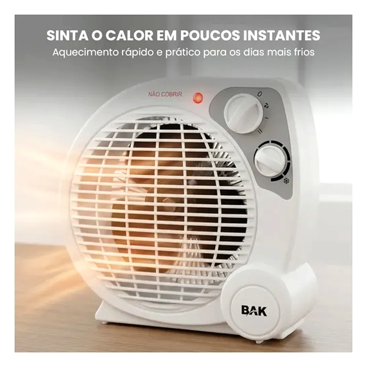 Aquecedor Termoventilador Elétrico Portátil BAK 127V Aquecedor termoventilador elétrico portátil BAK 127V para ambientes residenciais na Led Maricá RJ.