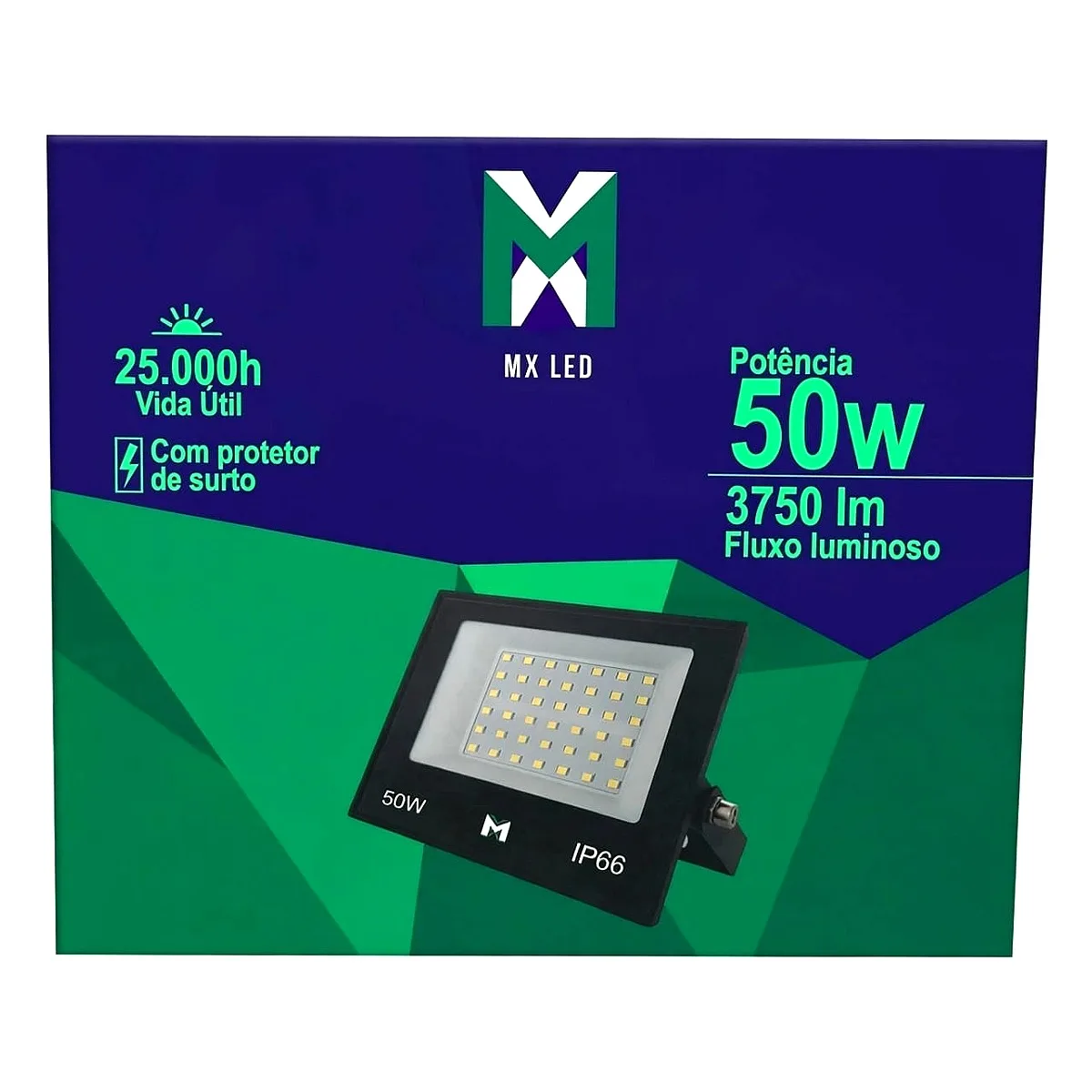 Refletor 50W MX Led 3000K Luz Quente Refletor LED 50W MX Led 3000K luz quente bivolt para iluminação externa em Maricá RJ