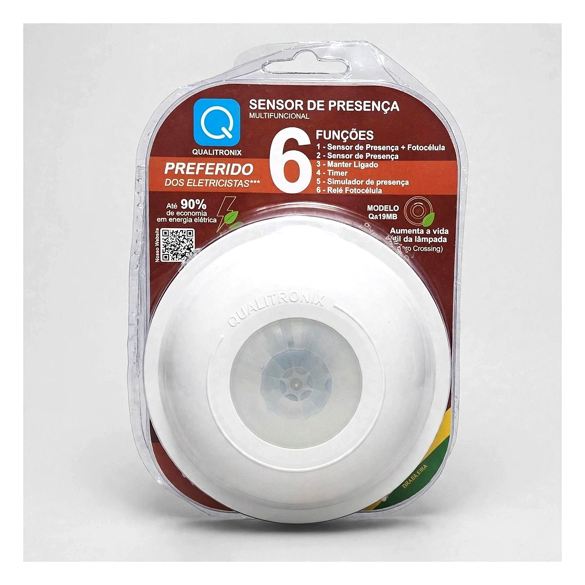Sensor de presença multifuncional Qualitronix para iluminação LED em Maricá RJ.