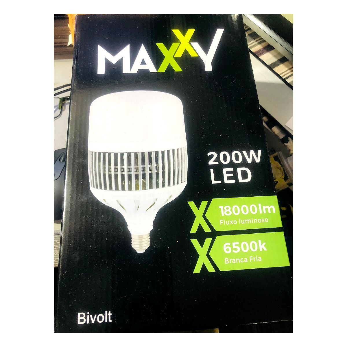 Lampada LED Bulbo 200w Maxxy soquete E27 branca potente para grandes areas Led Marica RJ