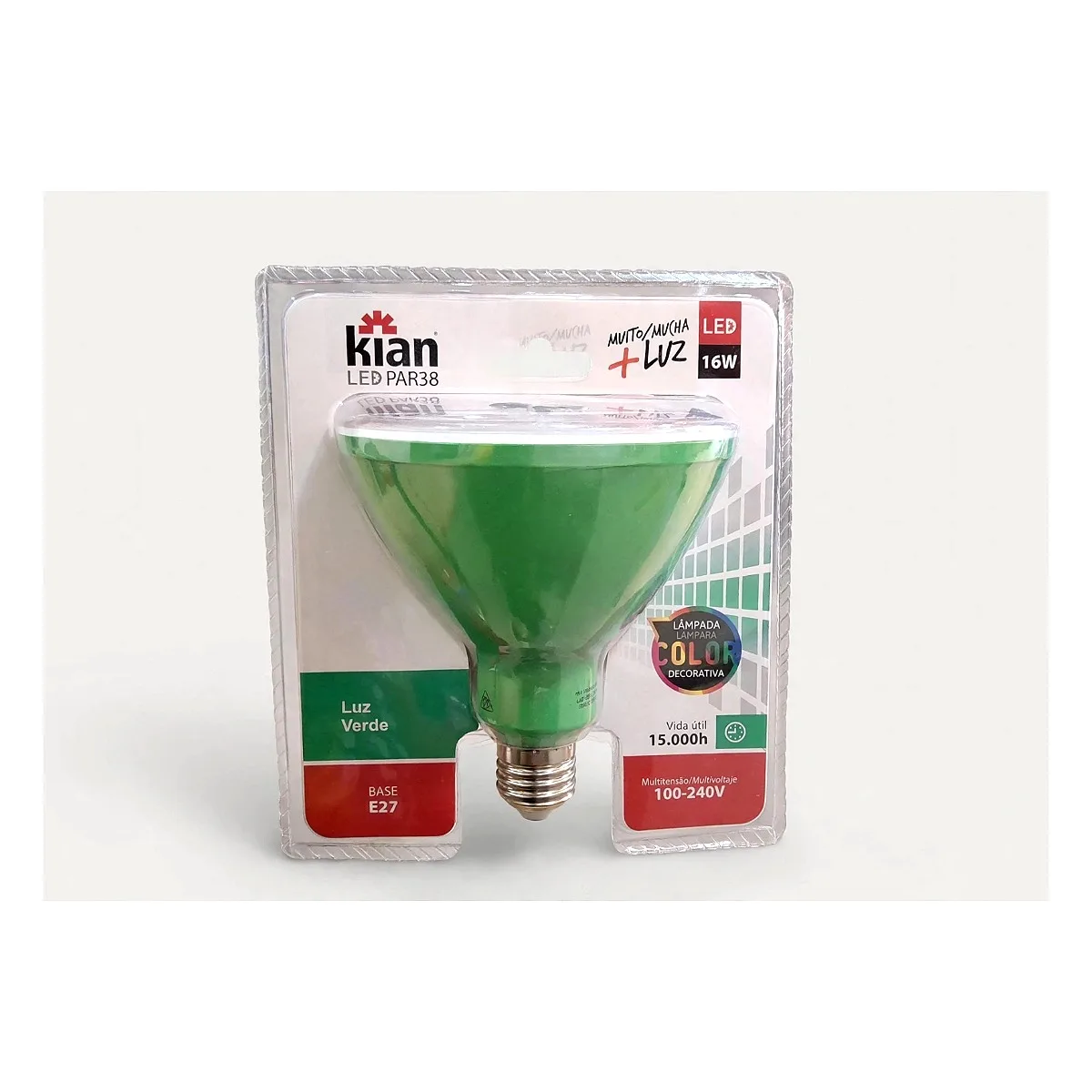 Lâmpada Led PAR 38 E27 16W - Verde Lâmpada Led PAR 38 E27 16W - Verde — Led Maricá