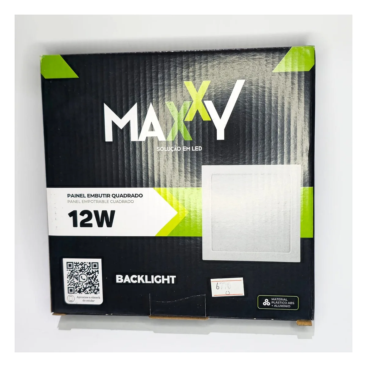 Painel Maxxy Embutir Quadrado 12W 6500k Branco Frio Painel de LED Maxxy 12W embutir quadrado luz branca 6500k para gesso da Led Maricá RJ.