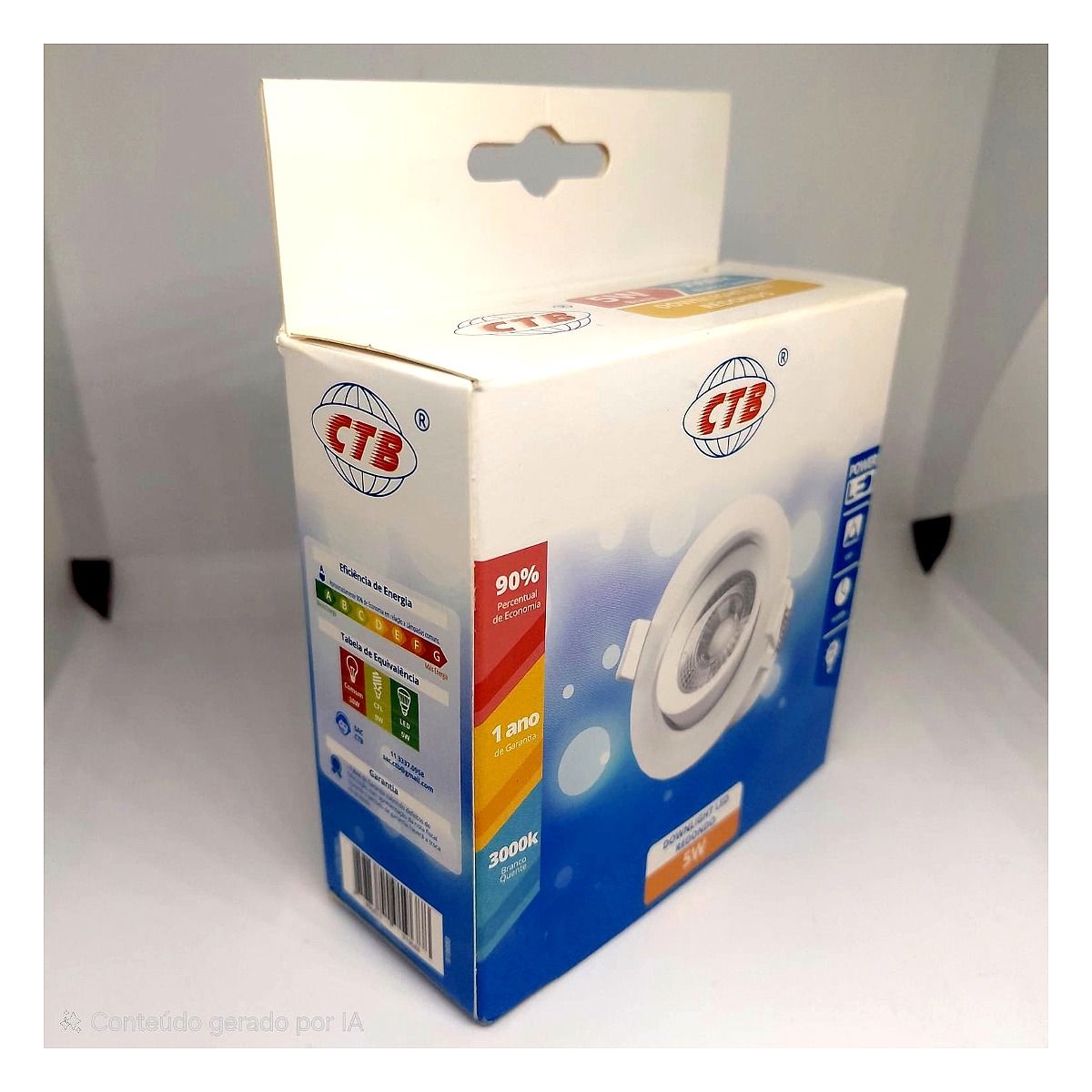 Downlight LED 5W CTB 3000K branco quente para teto de gesso na Led Maricá RJ