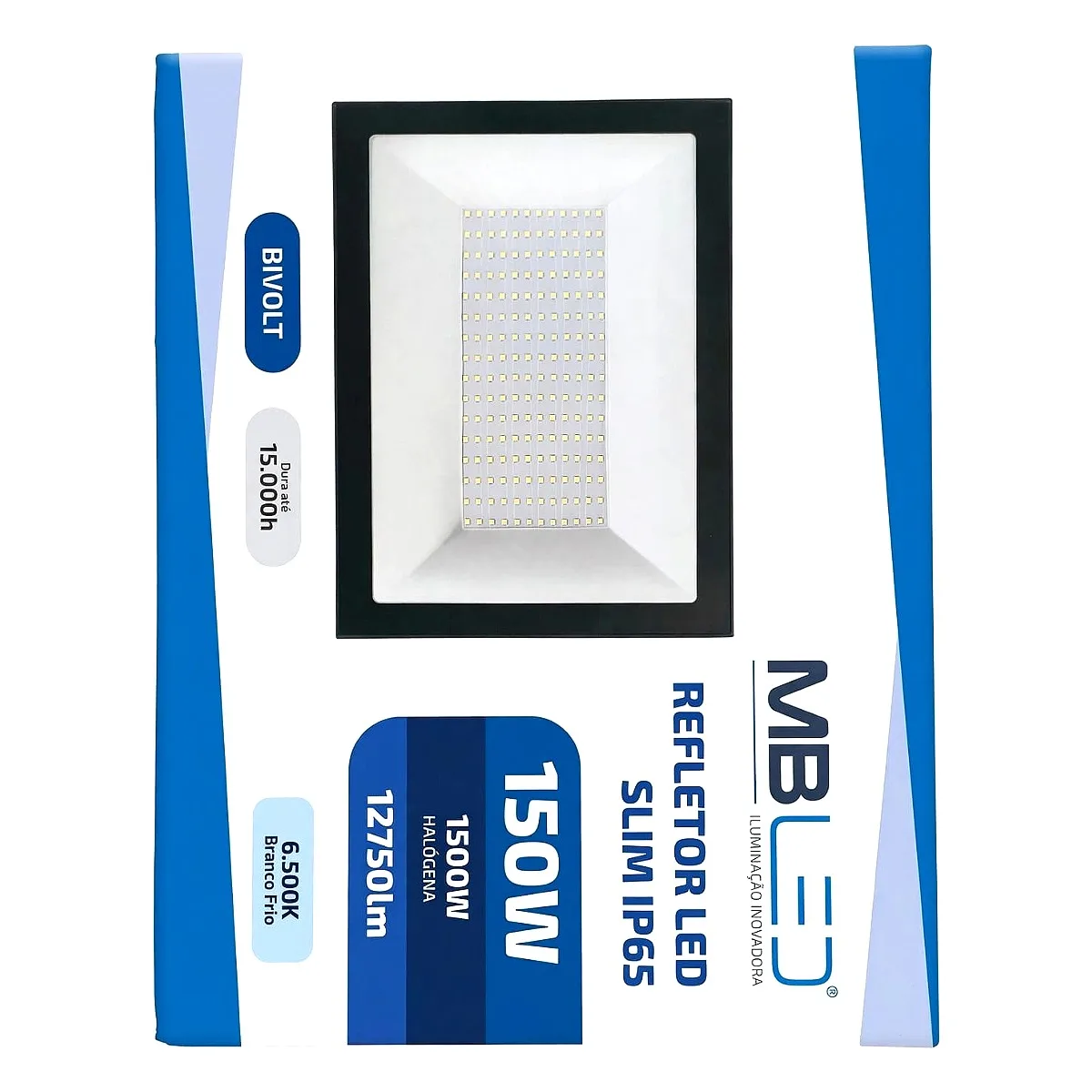 Refletor 150W MB Led 6500K Branco Frio Refletor LED 150W MB Led 6500K bivolt para iluminação externa em Maricá RJ