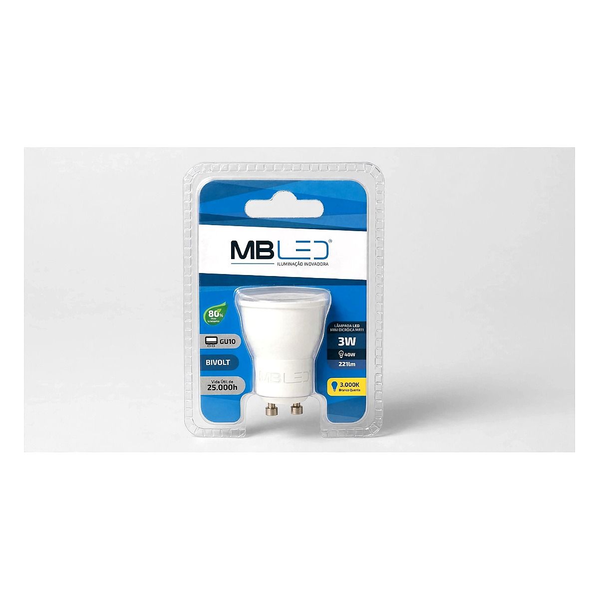 Lâmpada MR11 3W - 3000k