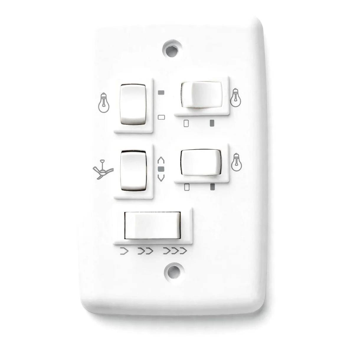 Chave Capacitiva EtETrio com Interruptores 127V Chave capacitiva com interruptores EtETrio 127V para ventilador de teto na Led Maricá RJ.