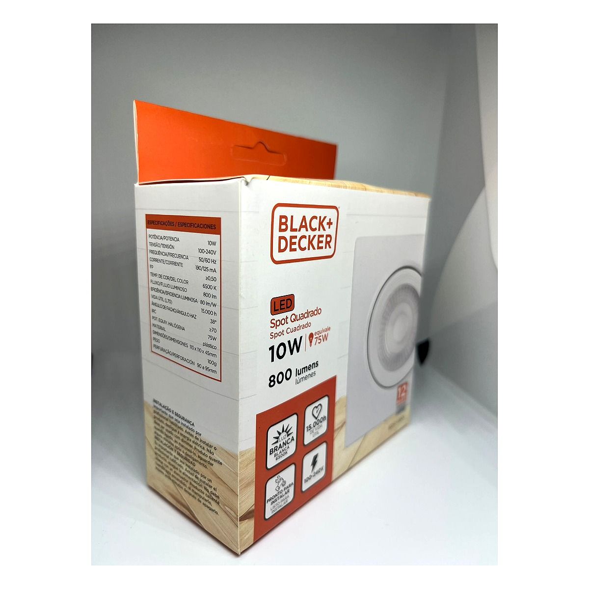 Spot Quadrado LED 10W 6500K 2