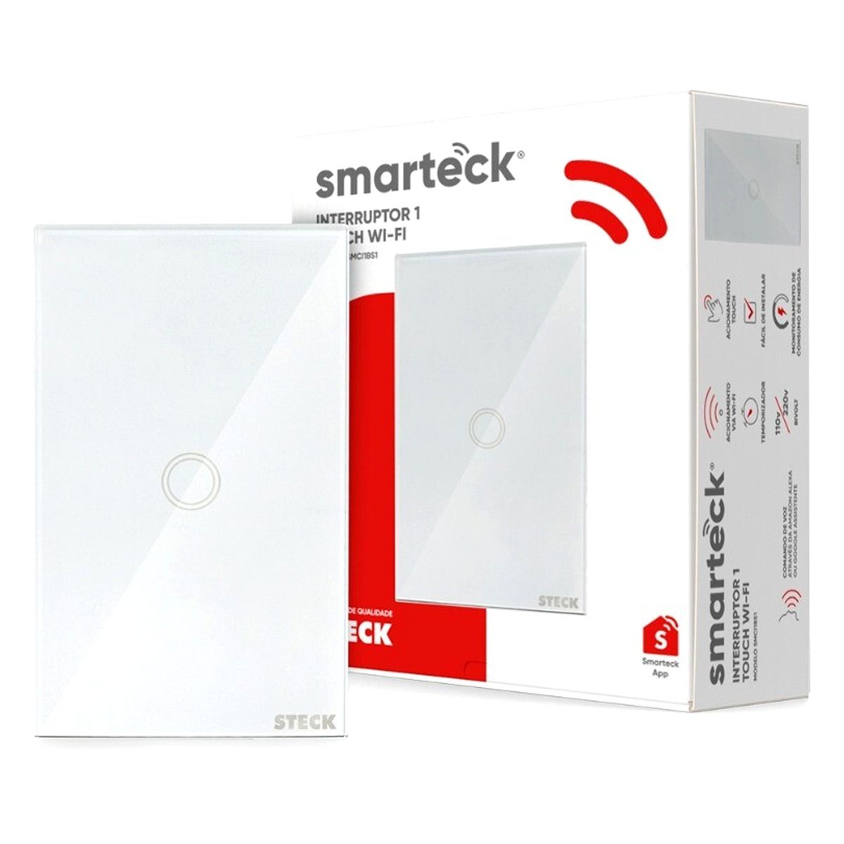 Interruptor 1 Touch Wi-Fi - Branco