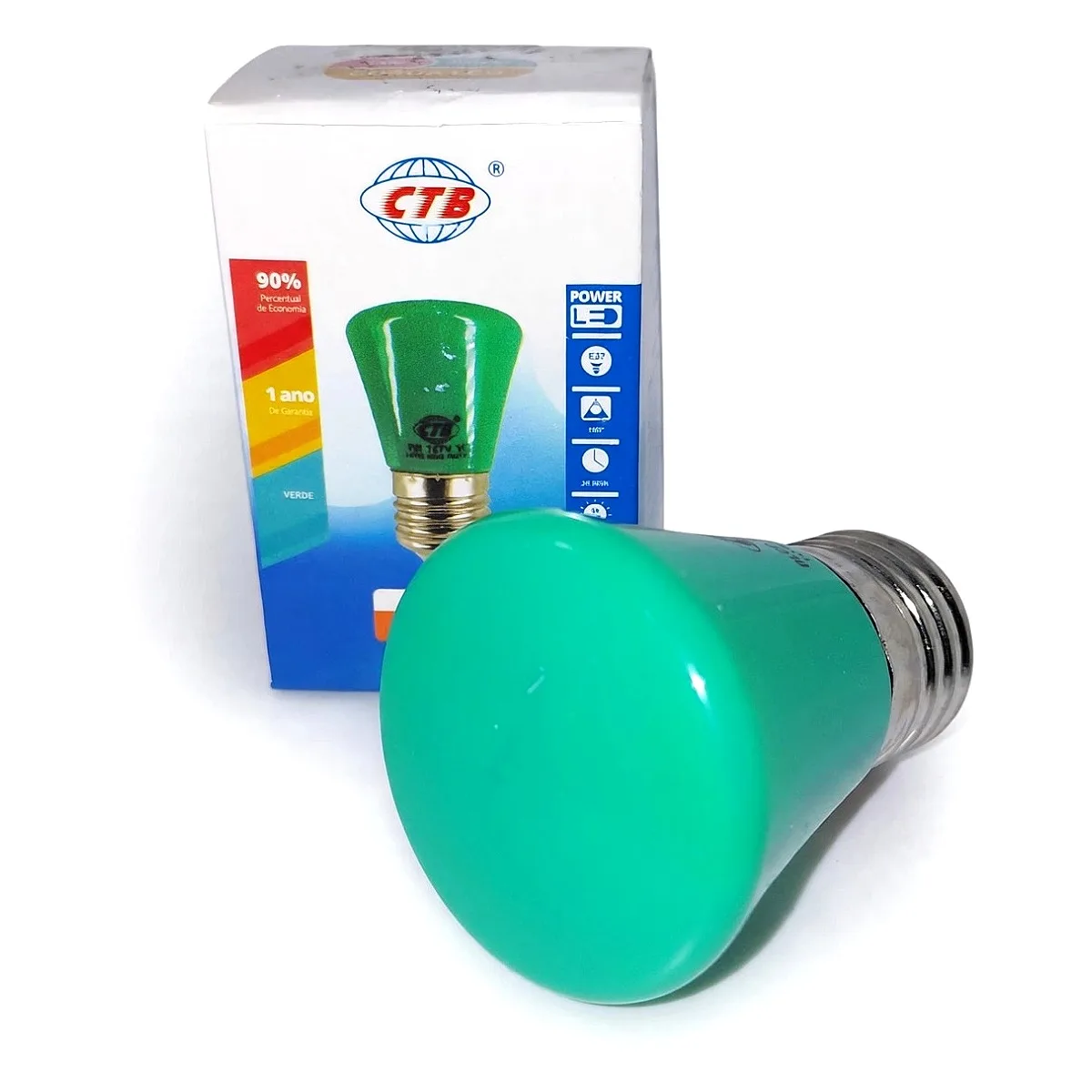 Lâmpada Verde Led Mini Bulbo T44 1W E27 CTB Lâmpada Verde Led Mini Bulbo T44 1W E27 CTB — Led Maricá