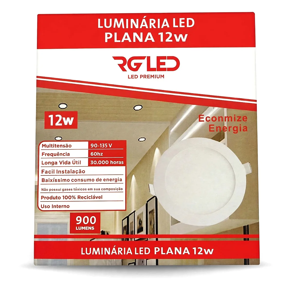 Painel RG Led Embuit 12W - 3000k Painel RG Led Embuit 12W - 3000k — Led Maricá