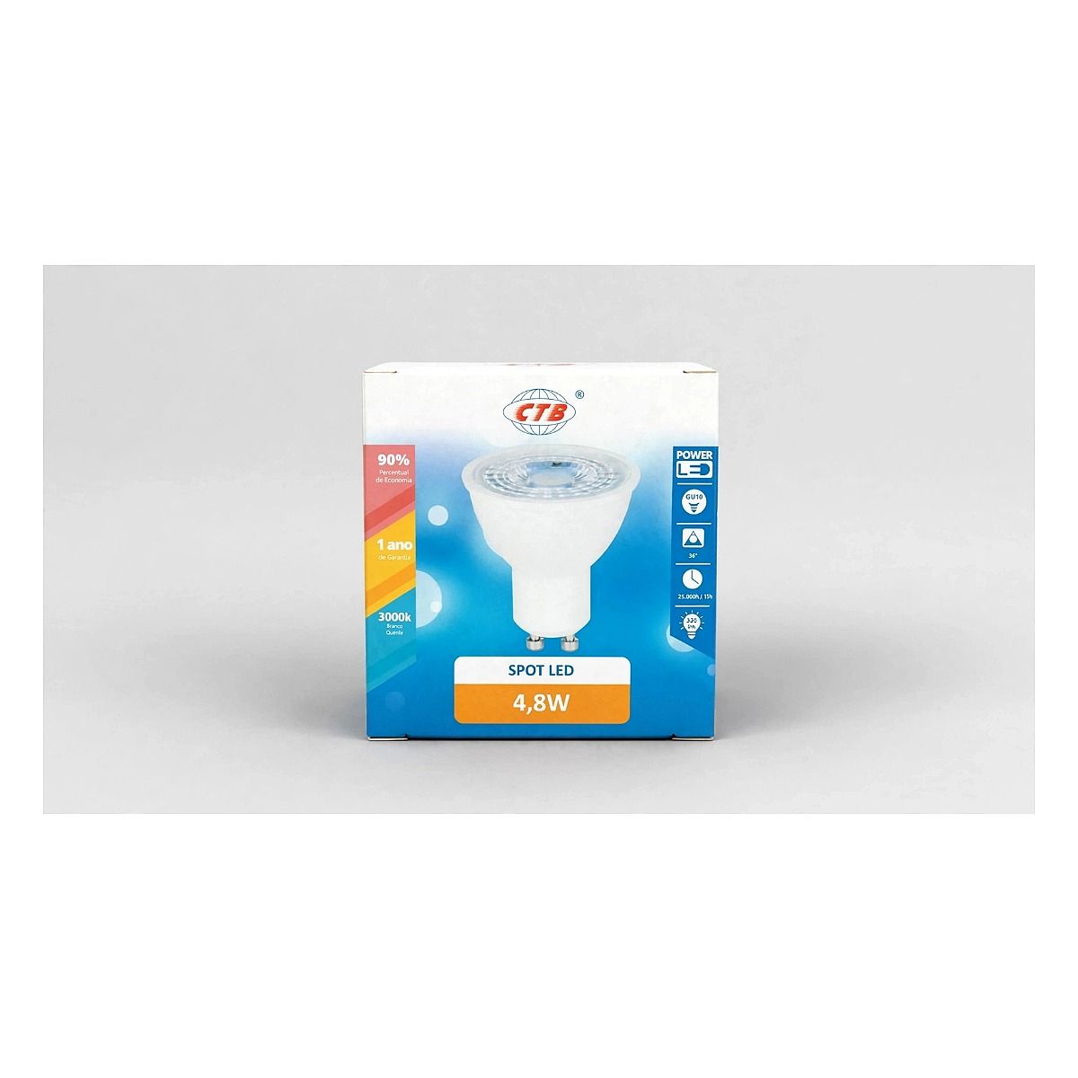 Lâmpada MR16 Dicroica 4,8W - 3000k