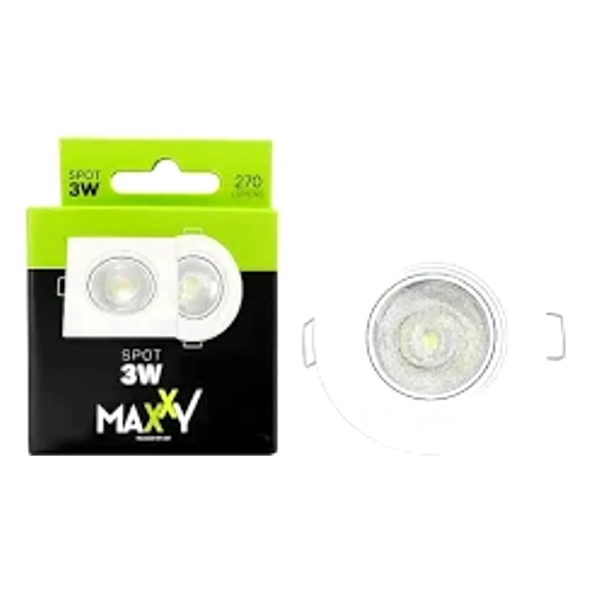 Spot 3W LED Embutido Branco Maxxy Spot LED 3W embutido quadrado branco Maxxy para teto e sancas Led Maricá RJ