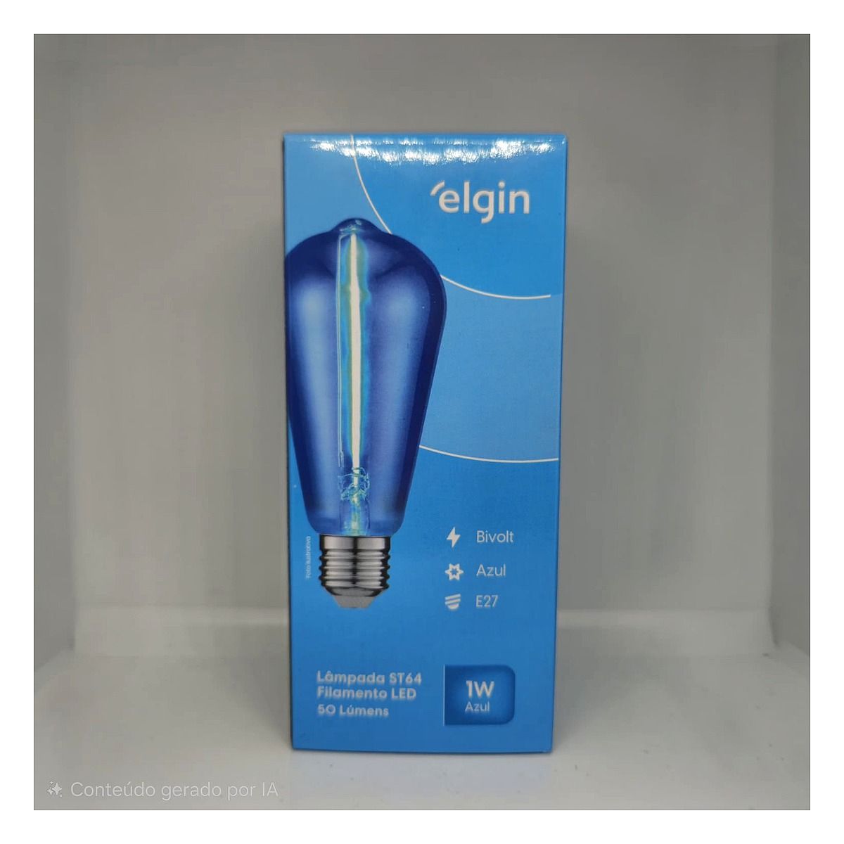 Lâmpada ST64 Filamento Led 1w AZUL 2