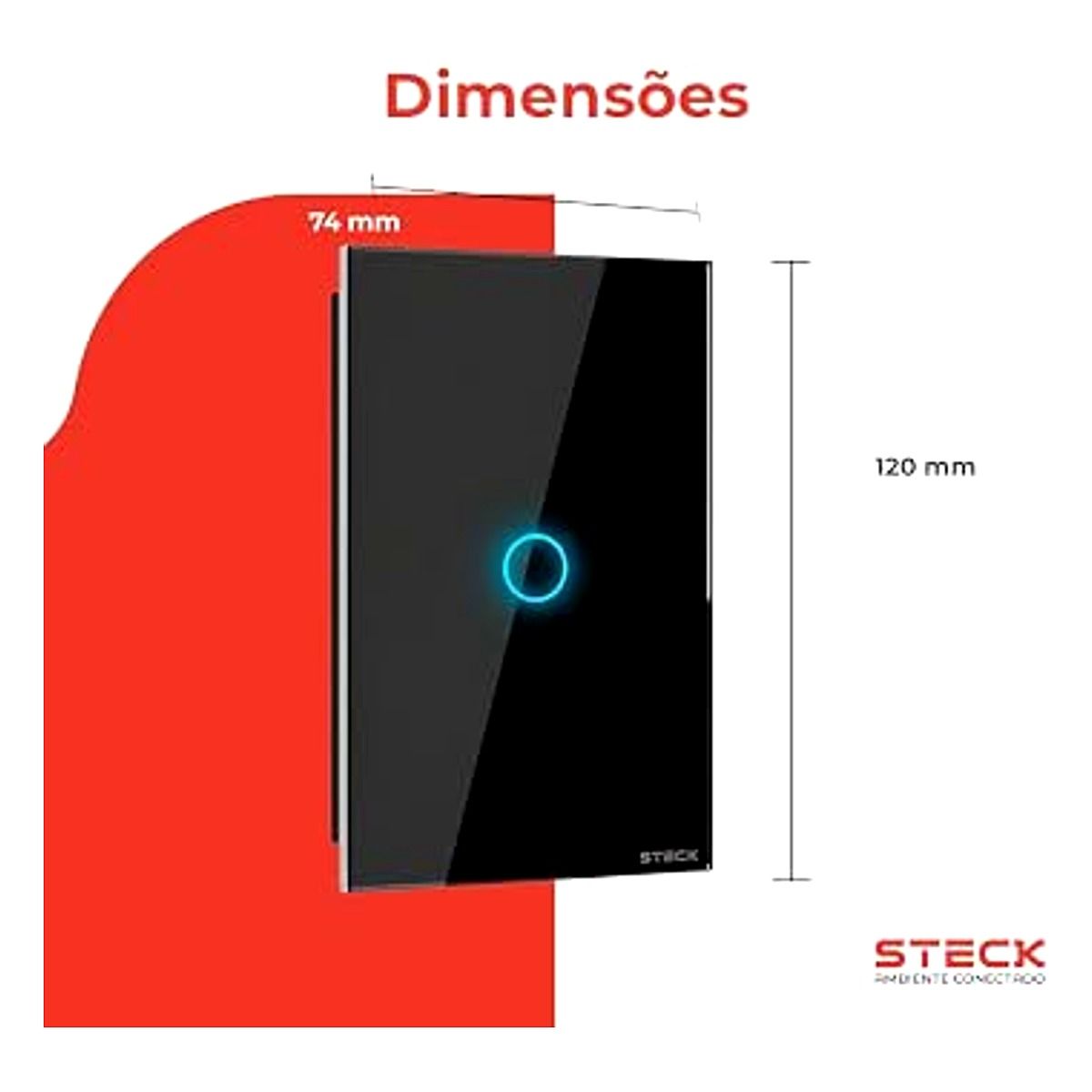 Interruptor 1 Touch Wi-Fi - Preto 2