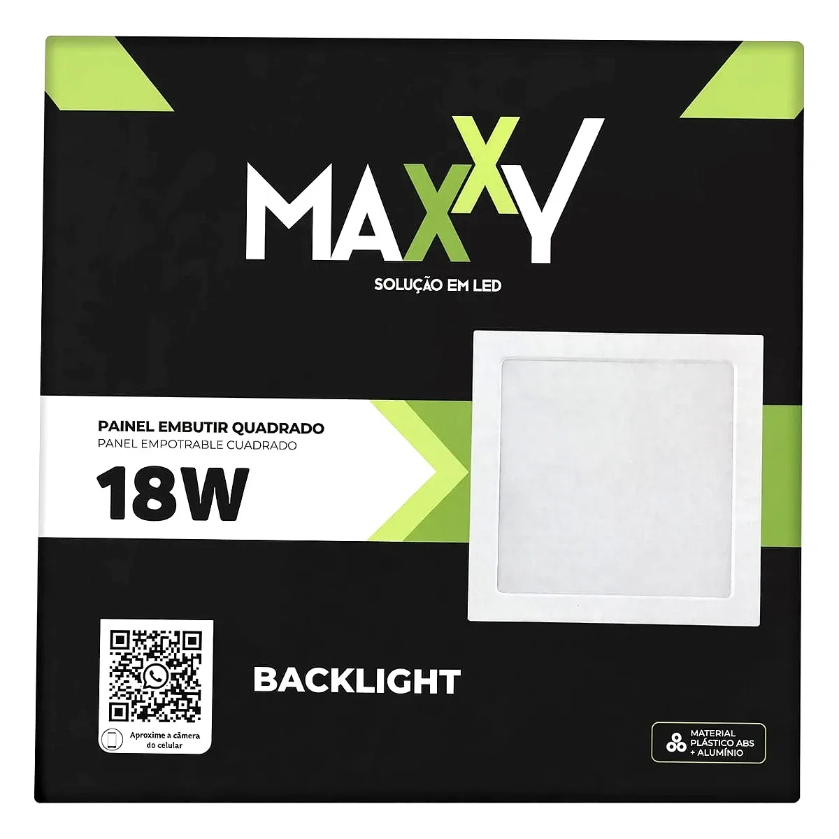 Painel LED Maxxy Embutir Quadrado 18W 6500K Painel LED Maxxy de embutir quadrado 18W luz branca 6500k para forro de gesso na Led Maricá RJ.