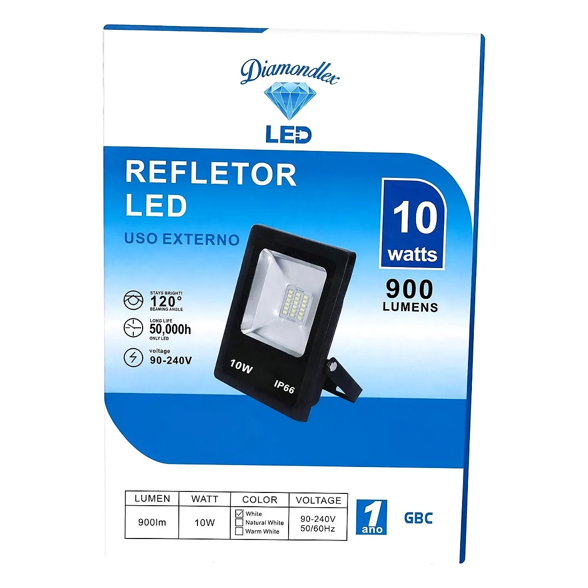 Refletor LED 10W Diamondlex 6500K Refletor LED 10W Diamondlex bivolt 6500K luz branca fria em Maricá RJ.