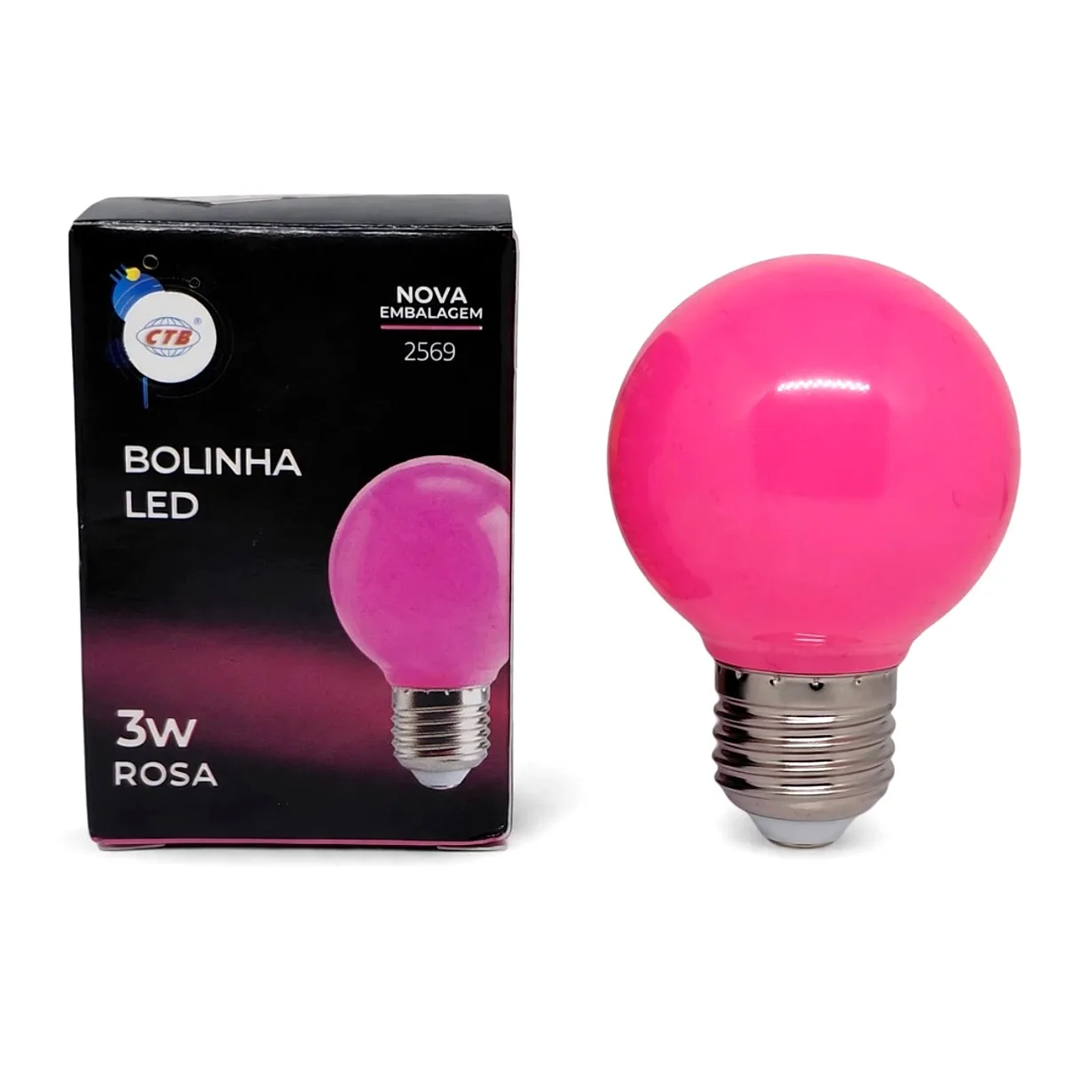 Lampada Bolinha LED 3W Rosa CTB Lampada Bolinha LED 3W Rosa CTB base E27 para iluminacao decorativa em Marica RJ