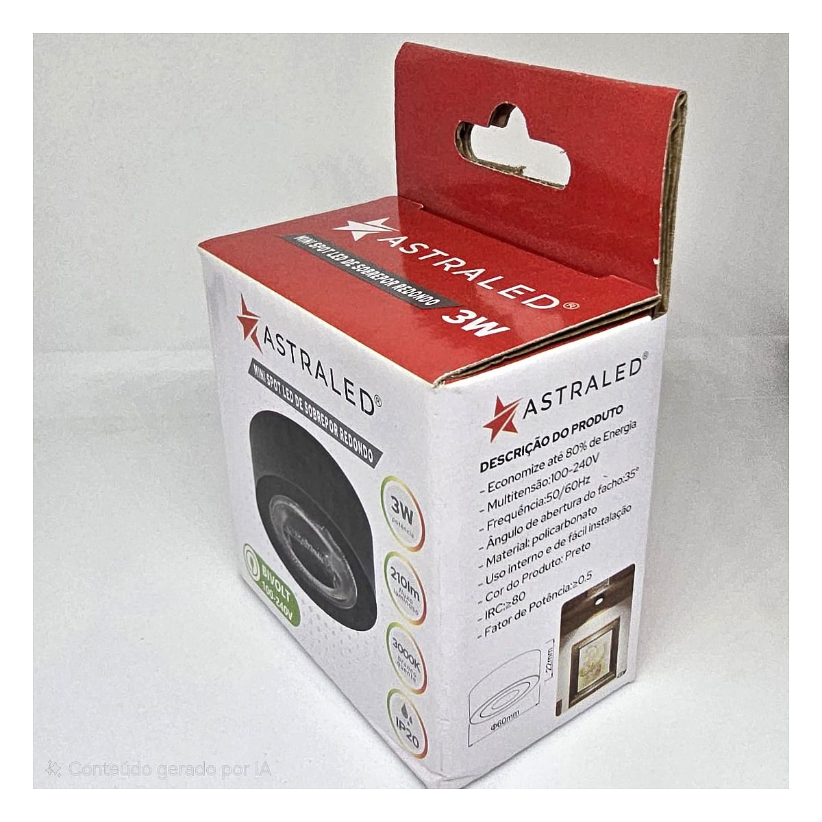 Mini Spot Led 3W Sobrepor Redondo - 3000k 2
