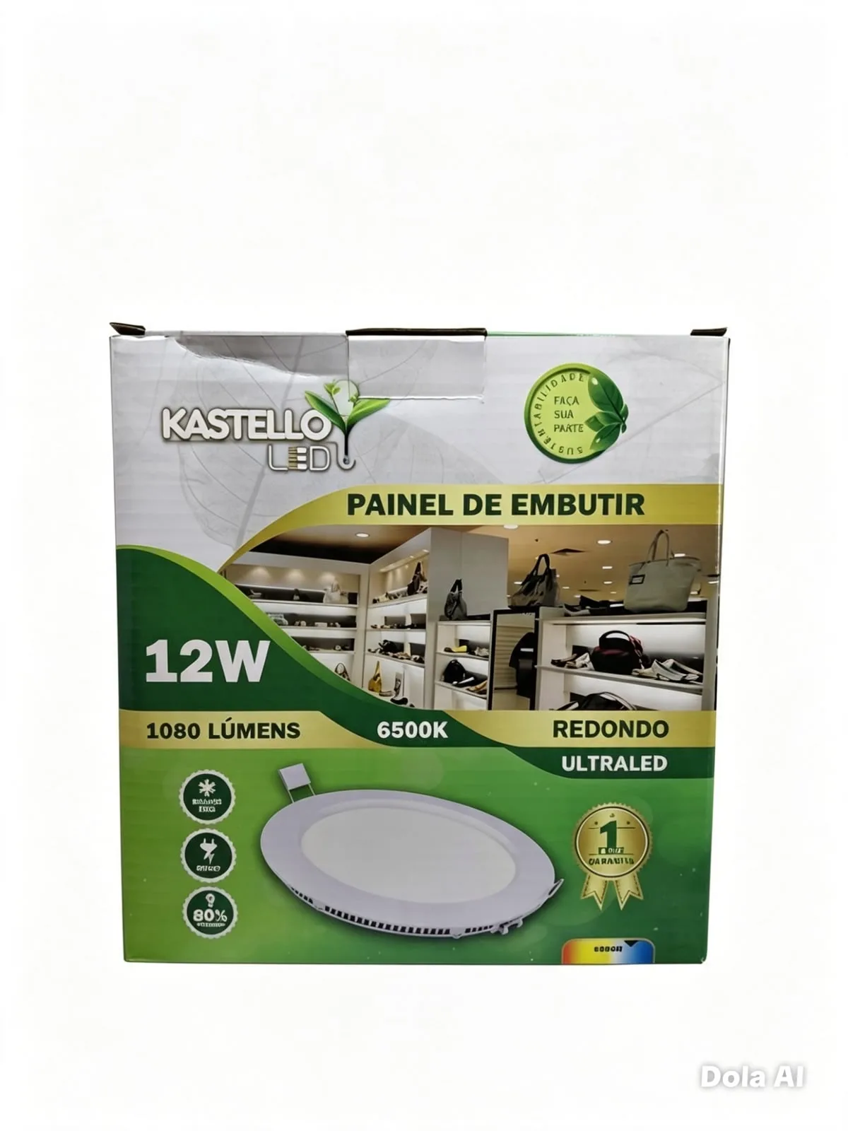 Painel LED Redondo de Embutir 12W Kastello 6500K Painel de embutir LED redondo 12W 6500K Kastello luz branca fria na Led Maricá RJ
