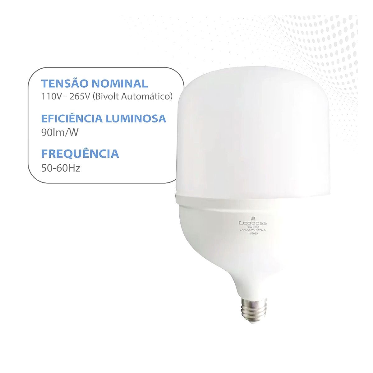 Lampada LED 150W ECOBOSS E27 potente para grandes areas disponivel na Led Marica RJ