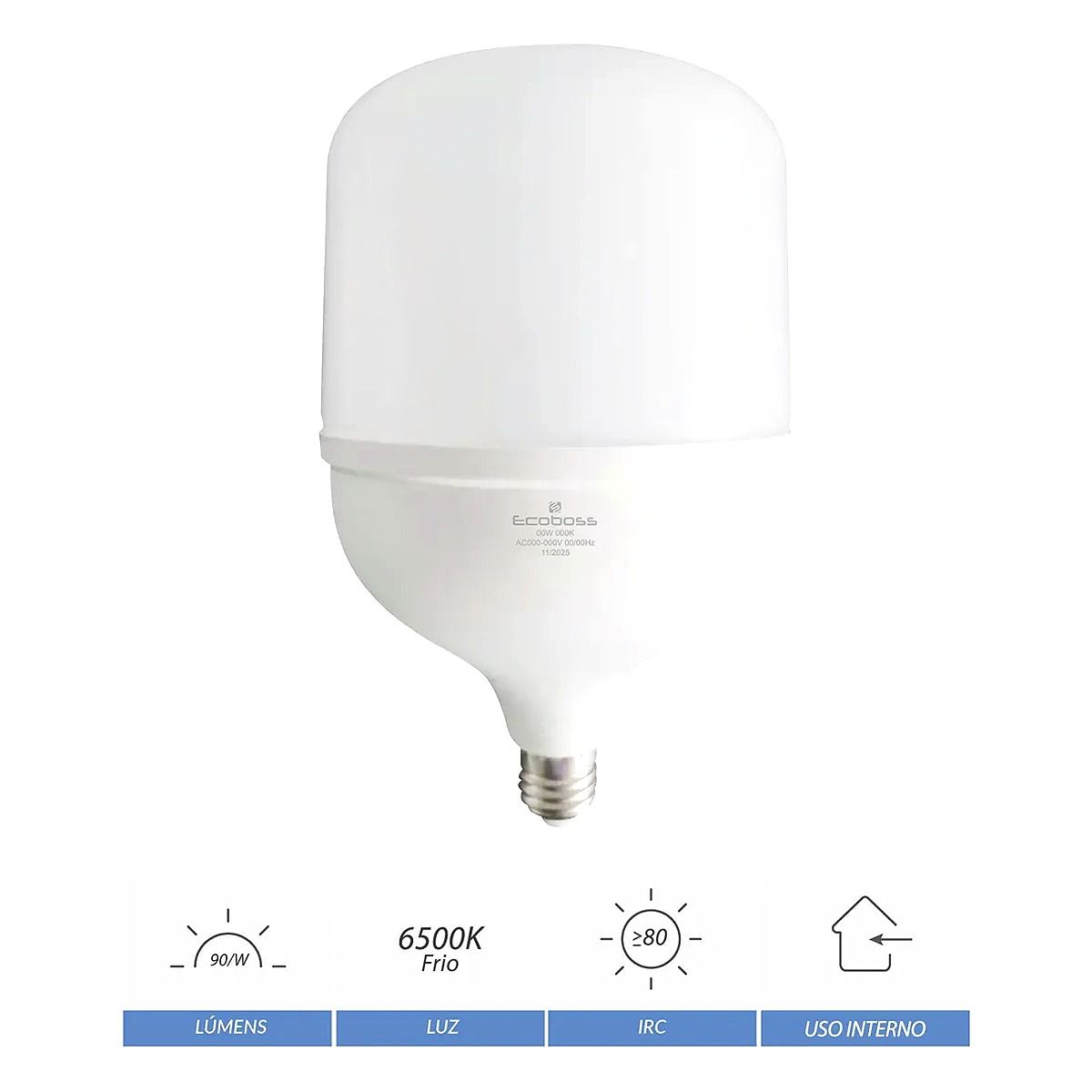 Lampada LED 100W Ecoboss base E27 branca potente para iluminação residencial e comercial em Maricá RJ