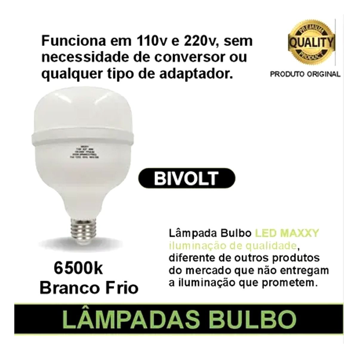 Lâmpada LED 50W T160 Maxxy E27 para grandes ambientes em Maricá RJ e região.